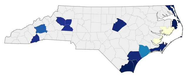 Black-legged Kittiwake county map