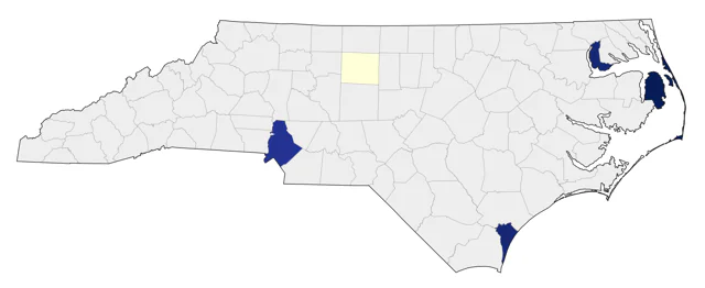 Black-throated Gray Warbler county map
