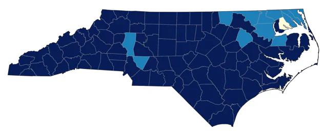 Blue-headed Vireo county map