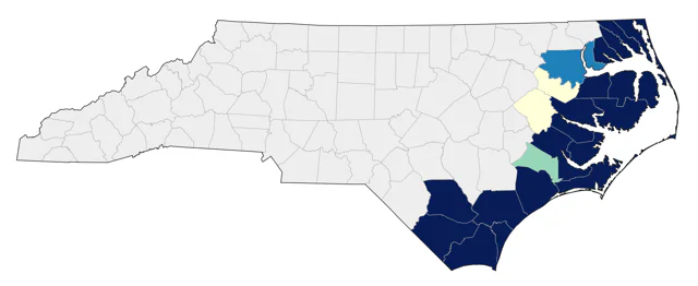 Boat-tailed Grackle county map