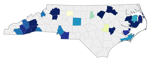 Brewer's Blackbird county map