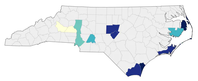 Brown Booby county map