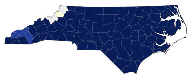 Brown-headed Nuthatch county map