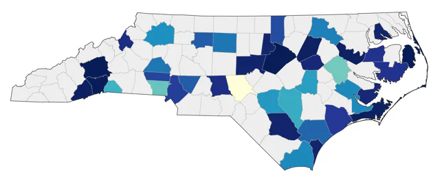 Buff-breasted Sandpiper county map