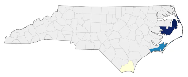 Curlew Sandpiper county map