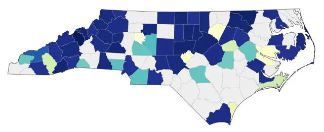 Evening Grosbeak county map