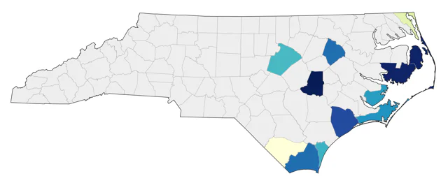 Fulvous Whistling-Duck county map