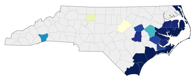 Gull-billed Tern county map