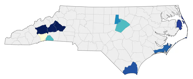 Harris's Sparrow county map