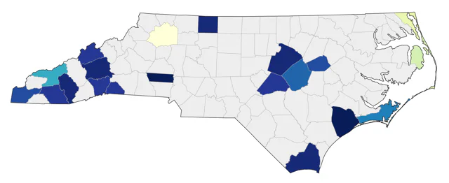 Helmeted Guineafowl county map