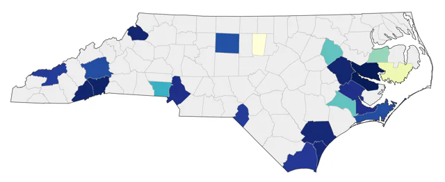 Henslow's Sparrow county map