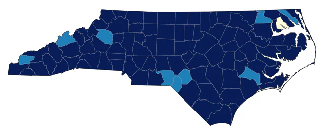 Hooded Merganser county map