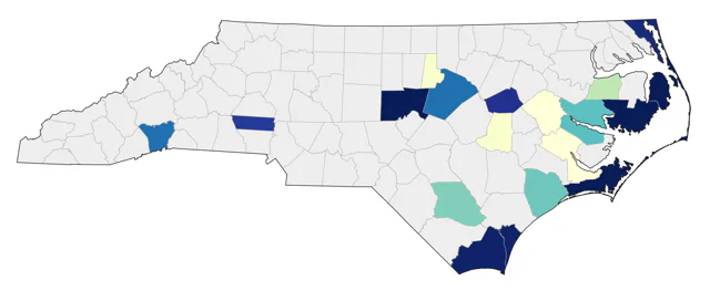 Hudsonian Godwit county map