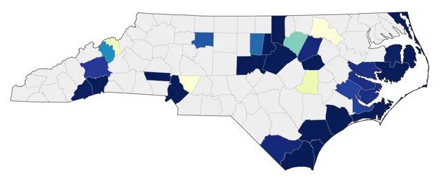 Hudsonian Whimbrel county map