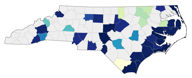 Least Bittern county map