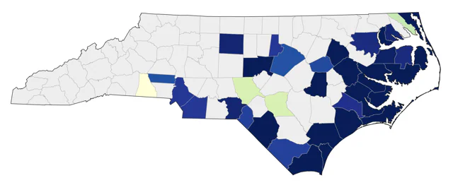 Least Tern county map
