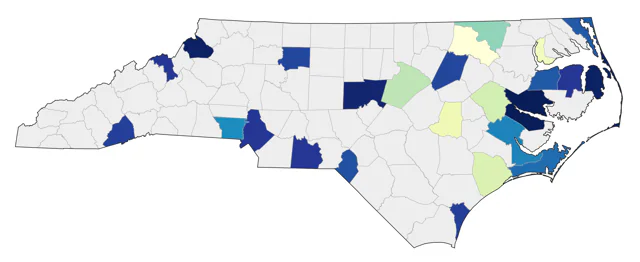 LeConte's Sparrow county map