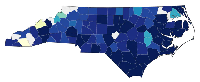 Little Blue Heron county map