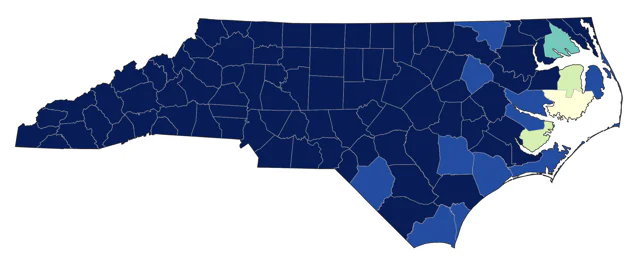 Louisiana Waterthrush county map