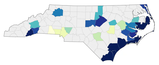 Marbled Godwit county map