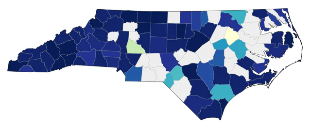 Nashville Warbler county map