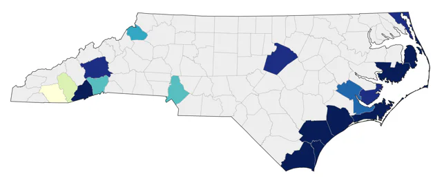 Nelson's Sparrow county map