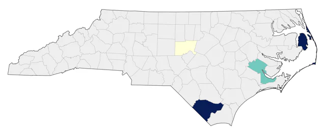 Neotropic Cormorant county map