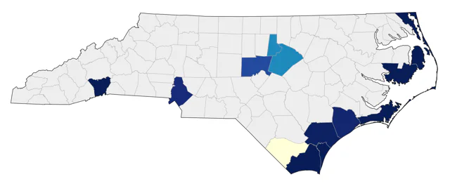 Parasitic Jaeger county map