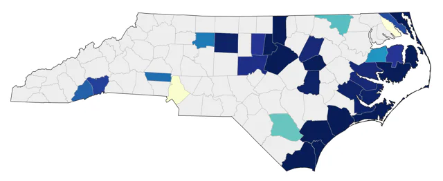 Ruddy Turnstone county map