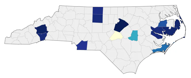 Say's Phoebe county map