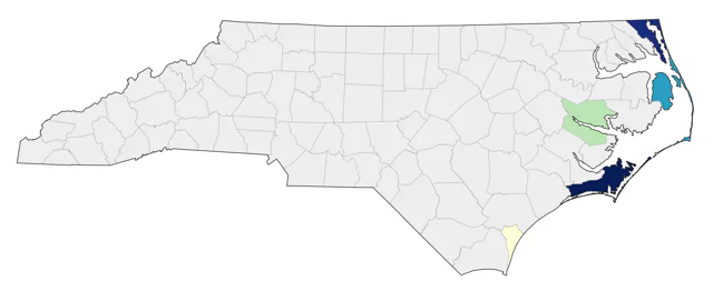 Shiny Cowbird county map