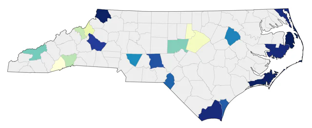 Snow Bunting county map