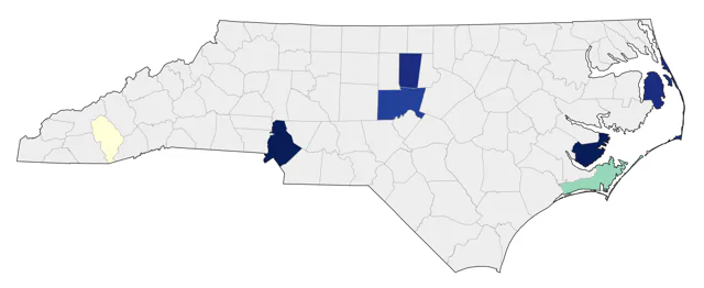 Townsend's Warbler county map
