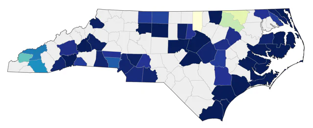 Virginia Rail county map