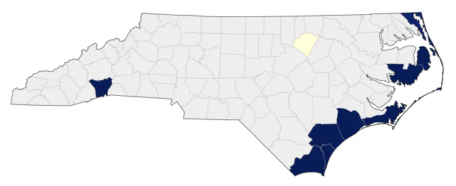 Wilson's Plover county map