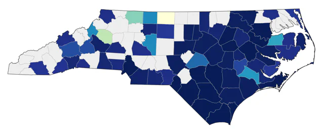 Wood Stork county map