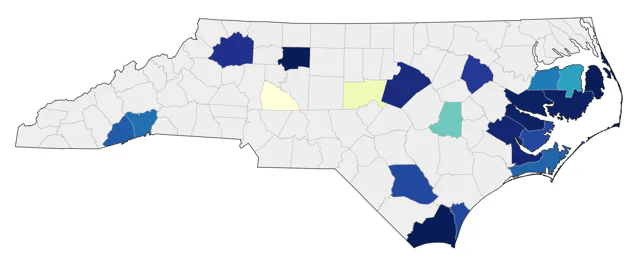 Yellow-headed Blackbird county map