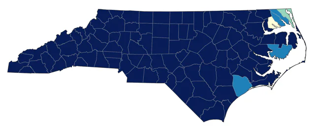 Yellow-throated Vireo county map