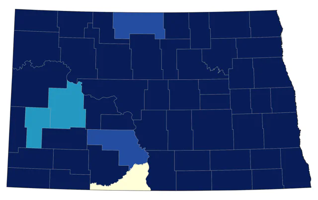 American Avocet county map
