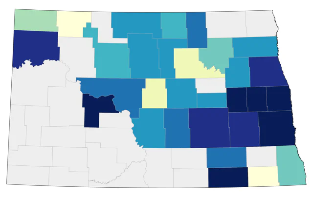 American Black Duck county map
