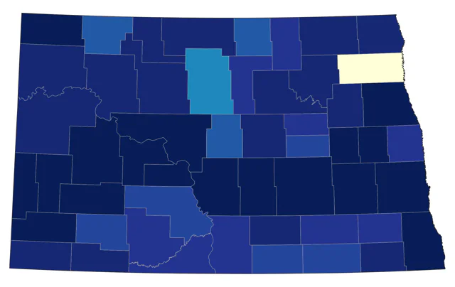 American Pipit county map