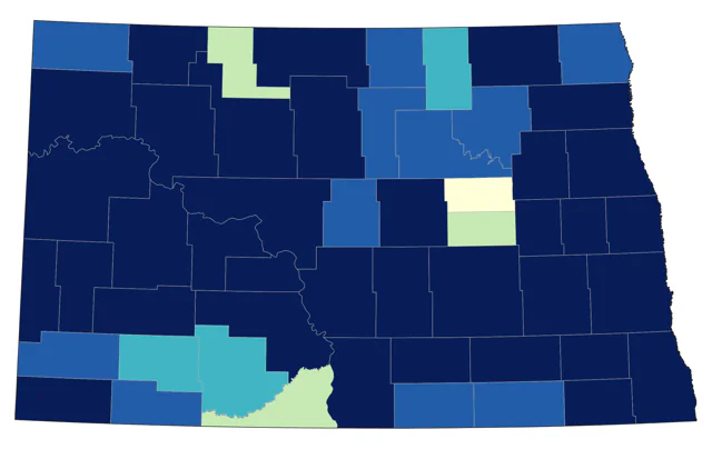 American Tree Sparrow county map