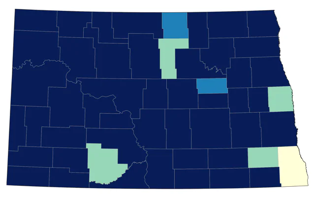 American Wigeon county map