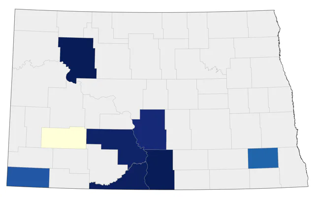 Bell's Vireo county map