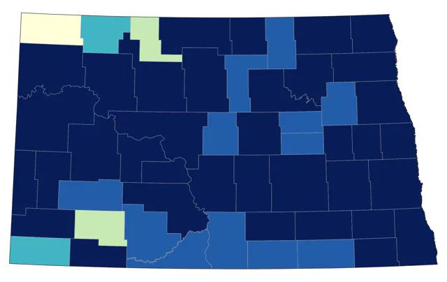 Black-and-white Warbler county map