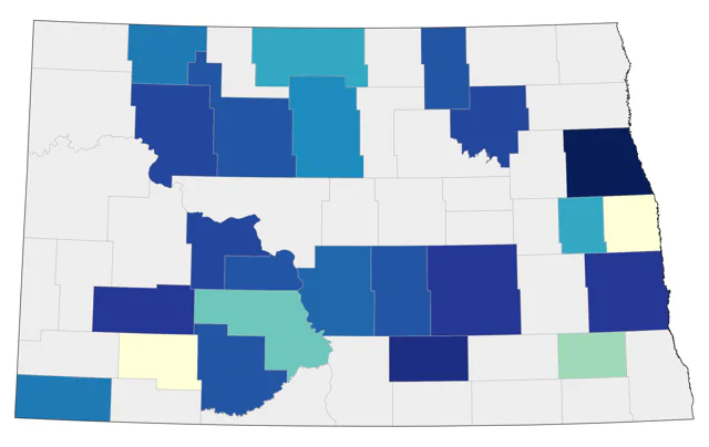Black-throated Blue Warbler county map