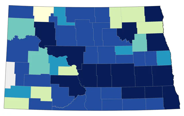 Blue-headed Vireo county map