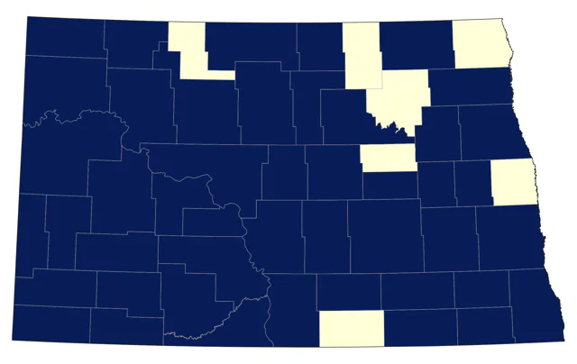 Brown Thrasher county map