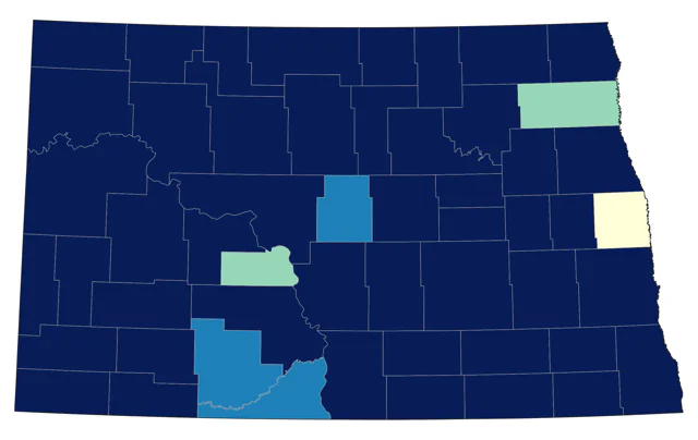 Canvasback county map