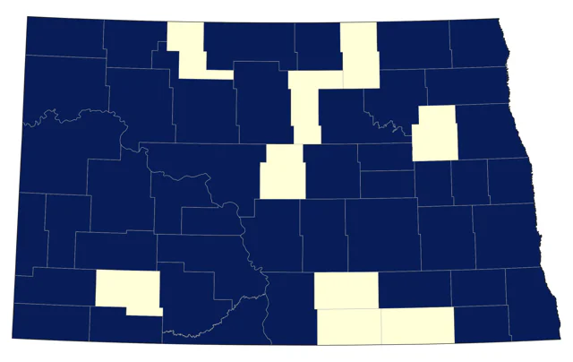 Cedar Waxwing county map